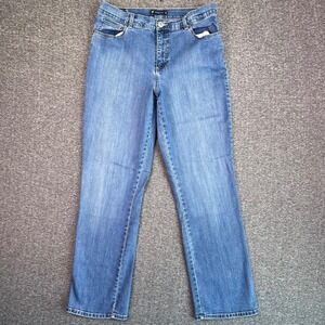 Lee Jeans Womens 12M Blue Classic Fit Straight‎ Leg Med Wash stretch Casual 1889